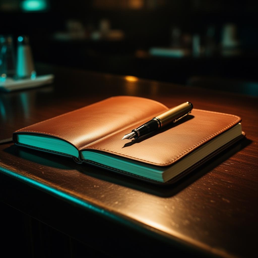 AI klantprofielen horeca personalisatie in praktijk: notitieboek met gast-voorkeuren op dark restaurant counter met warme spotlight