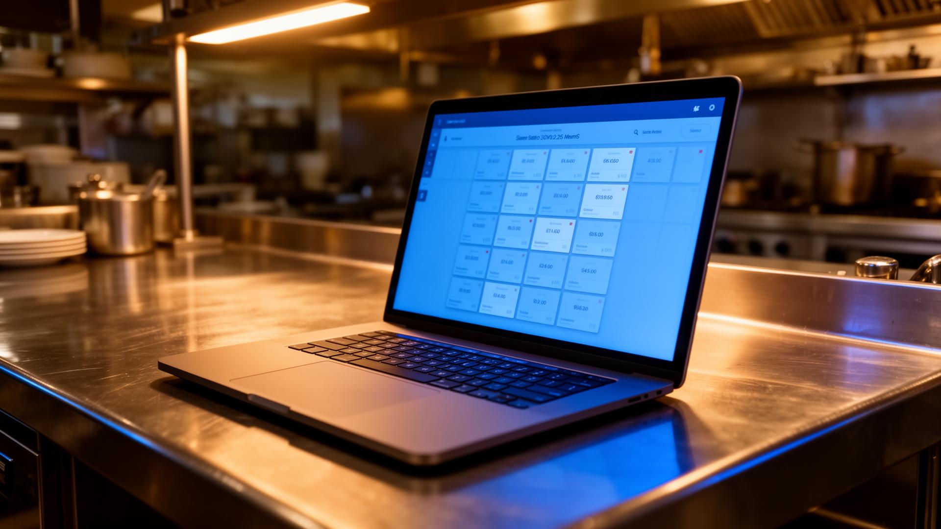 AI koppeling reserveringssysteem laptop met reserveringsoverzicht in restaurantkeuken