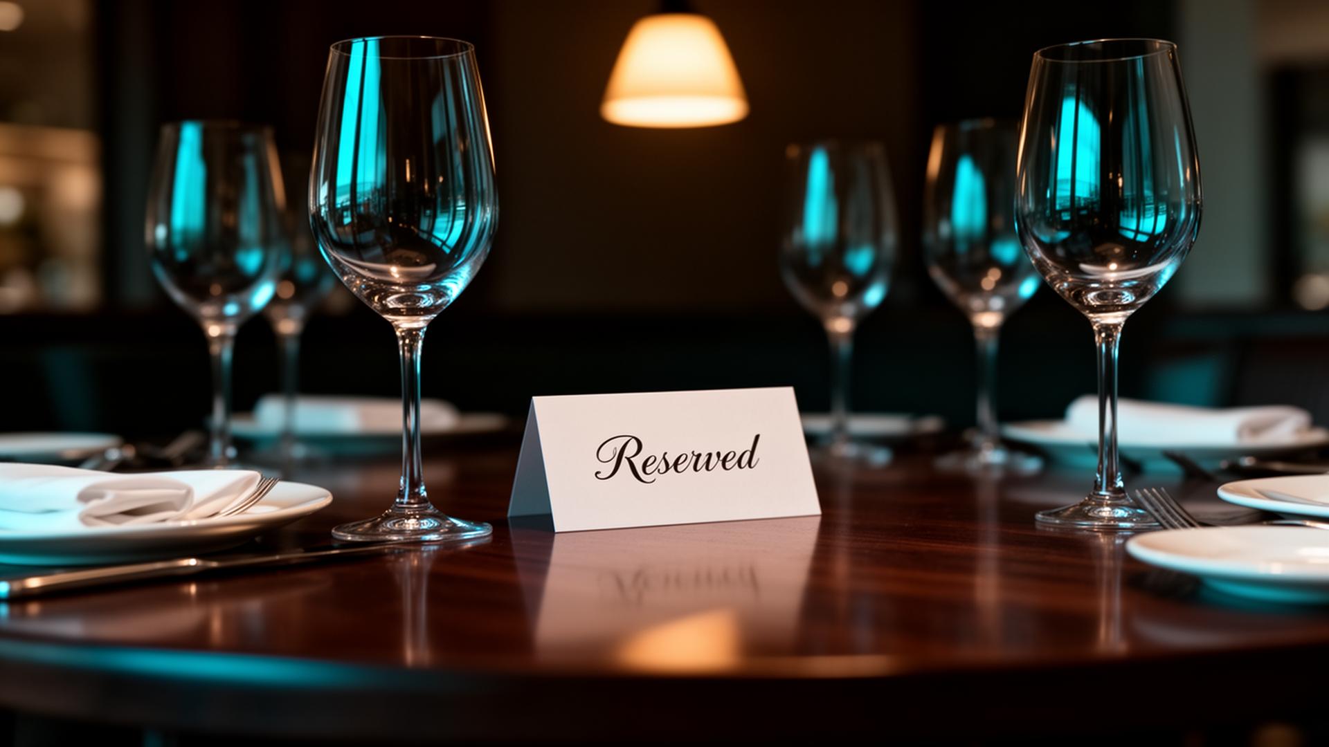 AI loyaliteitsprogramma horeca gedekte tafel met reserved kaartje voor vaste gasten in restaurant