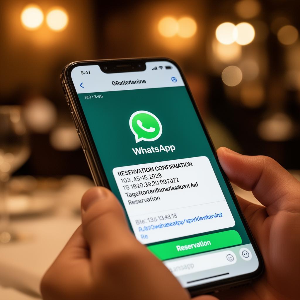 AI no-show beleid communiceren horeca smartphone met WhatsApp reserveringsbevestiging