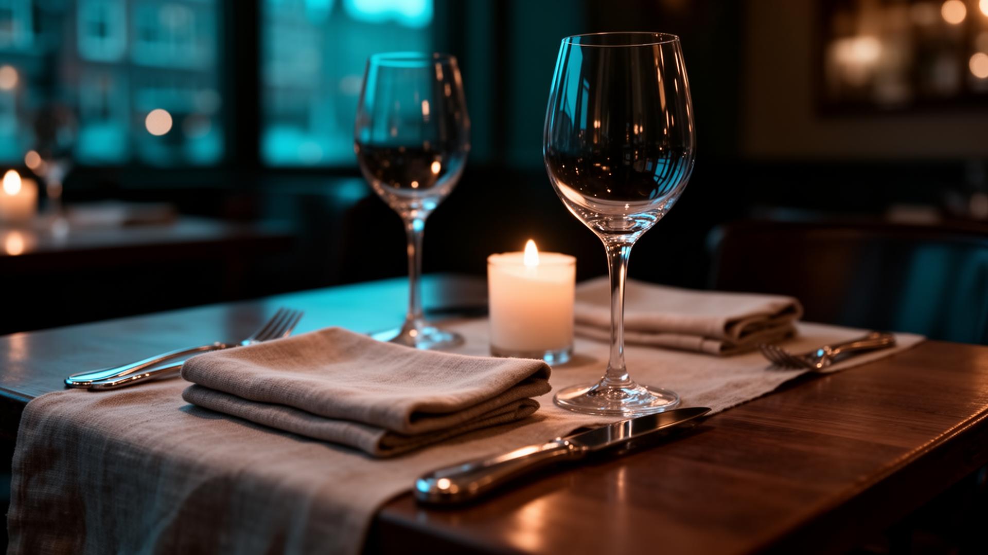 No-show reductie casestudy Rotterdam restaurant gedekte tafel met kaarslicht en wijnglazen in warm licht