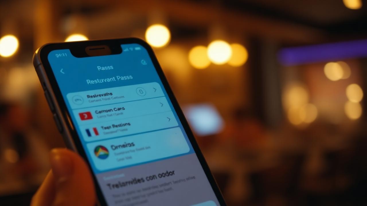 Cinematische close-up van keukenpas met smartphone notificaties voor AI horeca automatisering