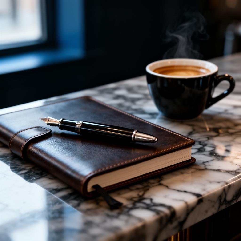WhatsApp groepsberichten horeca AI closeup van handgeschreven menu naast espresso op marmer